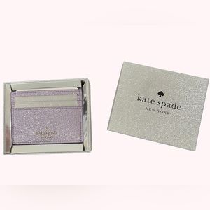 Kate Spade Tinsel Small Slim Cardholder in Lilac Frost - New in Box